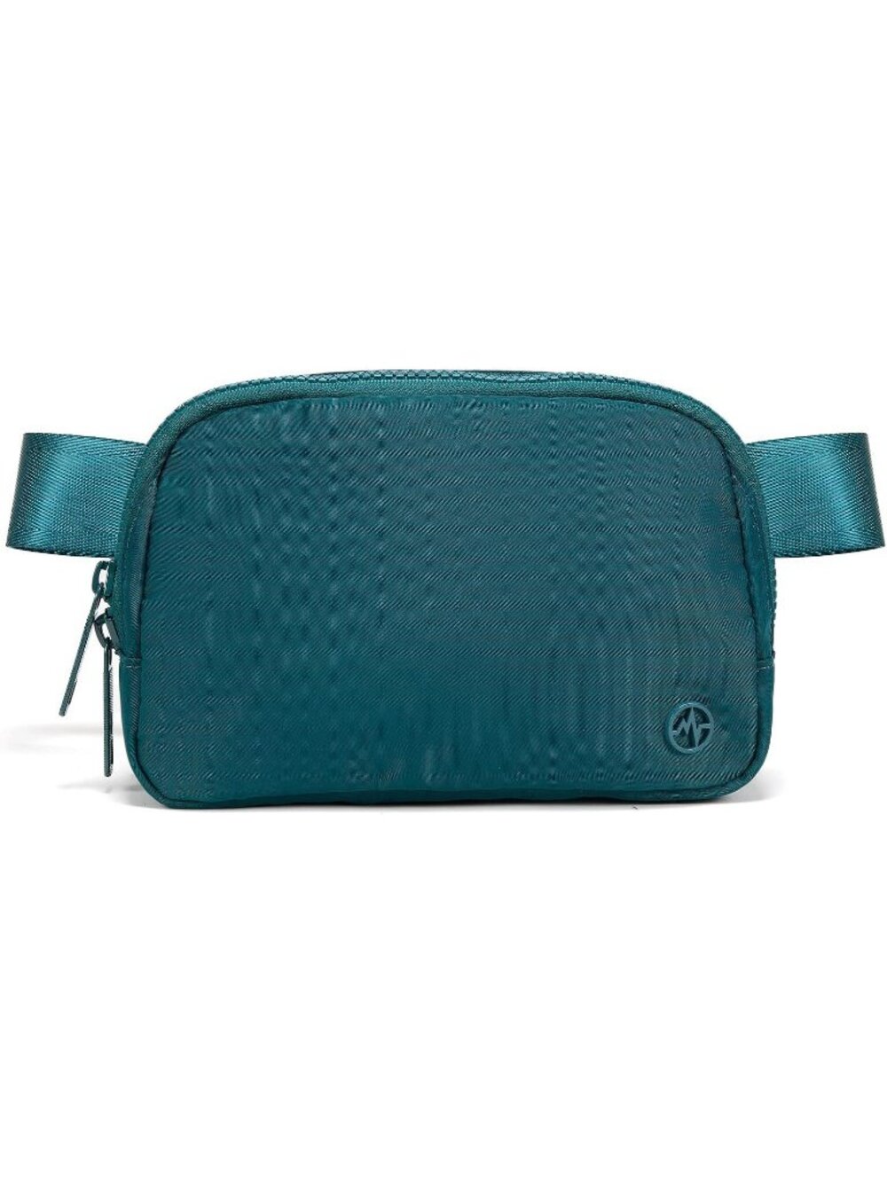 Women's Teal Blue Nylon Fanny Pack Double Zipper Waist Pack Adjustable Strap
